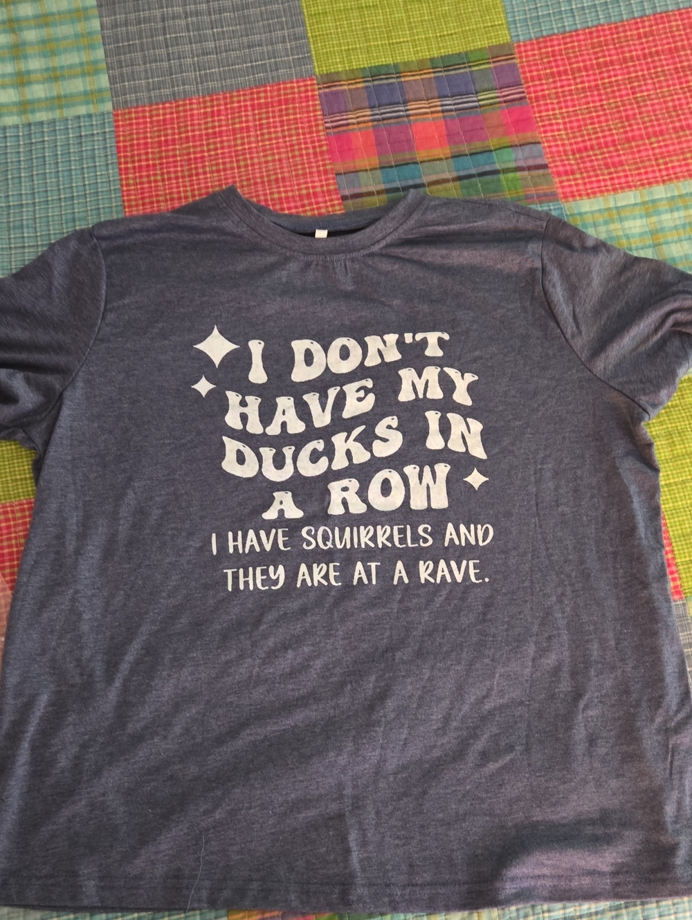 Graphic Tee — Heather Navy "I Don't Have My Ducks In A Row"
